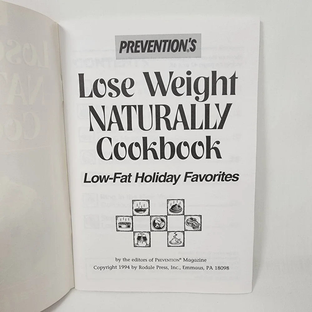 VINTAGE Prevention's Lose Weight Naturally‎ Low Fat Holiday Favorites Cookbook